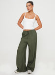 product Princess Polly High Waisted Pants  Ogilvie Linen Blend Pants Olive