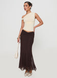 Cavatelli Ruched Maxi Skirt Chocolate