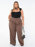 product Princess Polly High Waisted Pants  Archer Pants Brown Curve