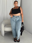 product Princess Polly High Waisted  Ollie Straight Leg Jean Mid Wash Denim Curve