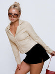 product Princess Polly Full Sleeves Plunger  Carsey Shirt Beige