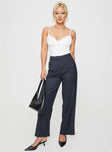 Leaben Pants Navy Pinstripe