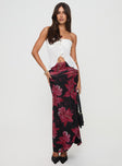 Cooperi Maxi Skirt Black / Red Floral Princess Polly  Maxi 