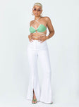 front view of model wearing Princess Polly Dayton Pants White 