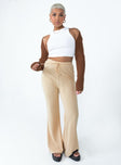 front view of model wearing Princess Polly Julian Pants Beige 