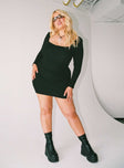 product Princess Polly Asymmetric Neckline  Denielle Mini Dress Black Curve