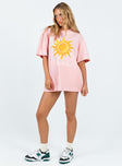 product Princess Polly Half Sleeves Crew Neck  Soleil Oversized Tee Pink