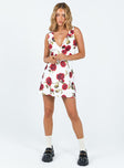 product Princess Polly Sweetheart Neckline  Nellie Mini Dress White / Red Floral