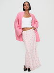 Paisleigh Cable Knit Cardigan Pink