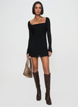 Lanchester Long Sleeve Mini Dress Black