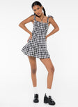 product Princess Polly Square Neck  Lilah Gingham Mini Dress Black / White