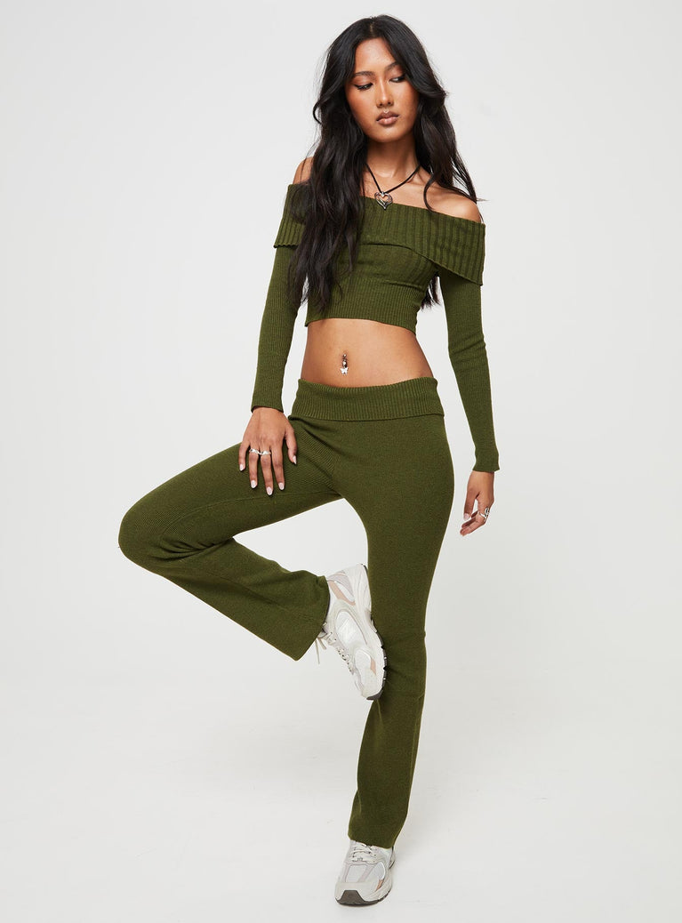 product Princess Polly High Waisted Pants High Waisted Pants  Westaway Pants Green