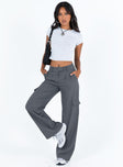 Front view of model wearing  front Princess Polly High Waisted Pants  Sinitch Pants Slate