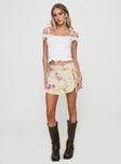   front view of model wearing Princess Polly Sassie Mini Skirt Floral Mini Skirts 