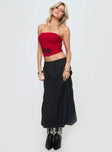   front view of model wearing Princess Polly Perky Maxi Skirt Black Maxi 