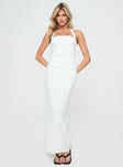 front view of model wearing Princess Polly 1999 Maxi Dress Porcelain Square Neck 