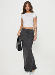 Maxi skirt High rise fit, drawstring fastening at waist Non-stretch material, unlined 