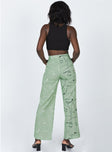 back view of model wearing Princess Polly Face It Pants Green 