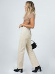 back view of model wearing Princess Polly Uptown Cord Pant Beige 