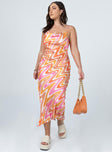 front view of model wearing Princess Polly Zamora Maxi Dress Orange / Pink 