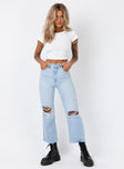 product Princess Polly Three Fourth Sleeves Square Neck  The Classic Cropped Tee White