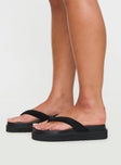 Therapy Vacay Flats Black