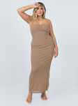 product Princess Polly Asymmetric Neckline  Charm Strapless Maxi Dress Brown