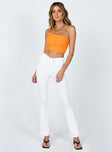 front view of model wearing Princess Polly Imogen Pants White 