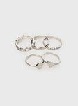 Spade Ring Set Silver