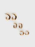 Dalena Earring Pack Gold