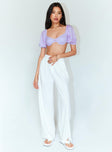 product Princess Polly High Waisted Pants  Ayla Linen Pants White Petite