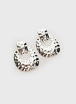 Silver Statement earrings Silver toned, stud fastening, lightweight