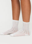 Snowstorm Socks White