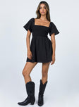 product Princess Polly Square Neck  Summer Nights Mini Dress Black Petite