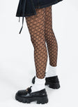 Black stockings High waisted fit Fishnet design