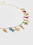 Aquata Charm Necklace Gold