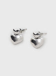 Chrome Love Earrings Silver