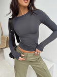 product Princess Polly Full Sleeves High Neck  Arnim Long Sleeve Top Grey