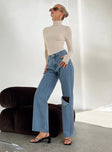 product Princess Polly High Waisted  Sevina Wide Leg Denim Jeans Mid Wash