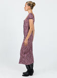 product Princess Polly Boat Neck  Motel Larson Dress 90s Floral Burgundy