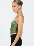 product Princess Polly Sleeveless Square Neck  Foresta Bustier Top Green