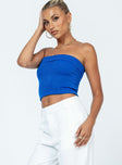 product Princess Polly Sleeveless Asymmetric Neckline  Bettany Tube Top Blue