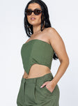 product Princess Polly Sleeveless Sweetheart  La Quinta Tube Top Khaki