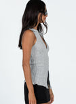 product Princess Polly Sleeveless Plunger  Galliniski Knit Top Grey