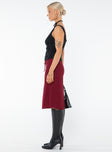 product Delvie Midi Skirt Burgundy Princess Polly  