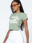 product Princess Polly Short Sleeves Square Neck  Make Art Tee Green