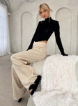 product Princess Polly High Waisted Pants  Montana Knit Pants Cream