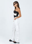 product Princess Polly Low Rise Pants  Miami Vice Swish Pant Ghost White