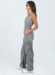 Front view of model wearing  front Princess Polly High Waisted Pants  Out Of This World Pants Grey