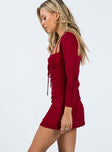 product Princess Polly Square Neck  Stassie Mini Dress Burgundy